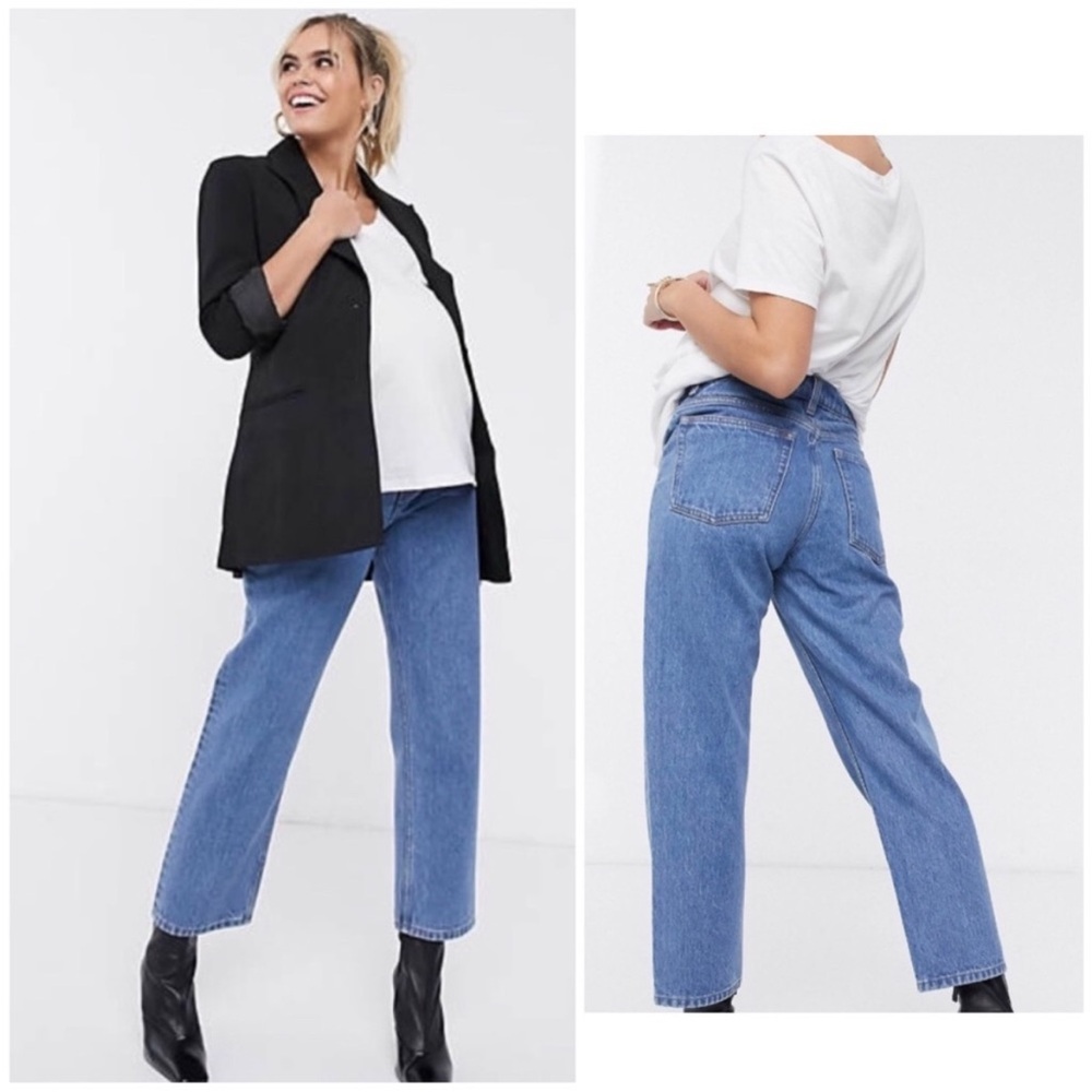 ASOS Maternity Blue Straight Leg Jeans